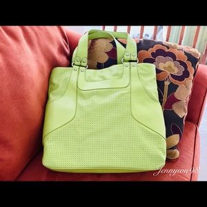 A.N.A. large green PU leather tote bag